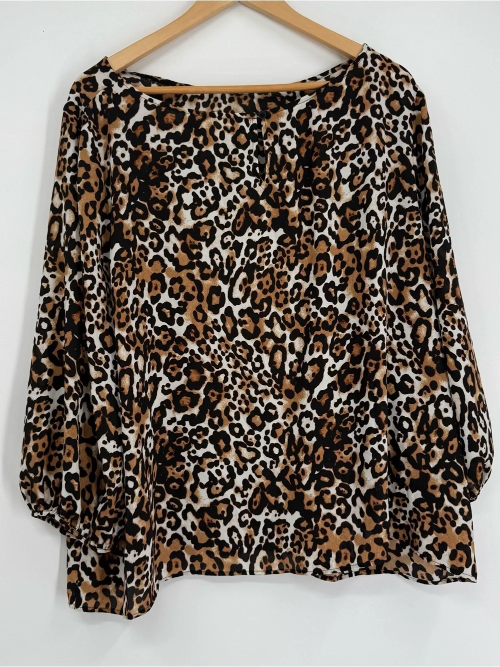 Talbots Blouse Top 3/4 Cuffed Sleeves Size 3XP Animal Print Pullover Tunic